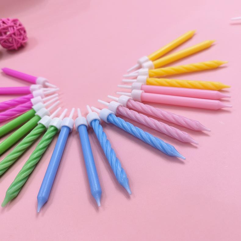 Creative 10-pack Colorful Threaded Candles Birthday Candles for Children's Party Cake Decorations