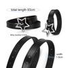 Hollow Star Buckle PU Leather Belt for Children, Thin Star Cutout Hole Waist Strap Decorative Belt for Jeans Dresses