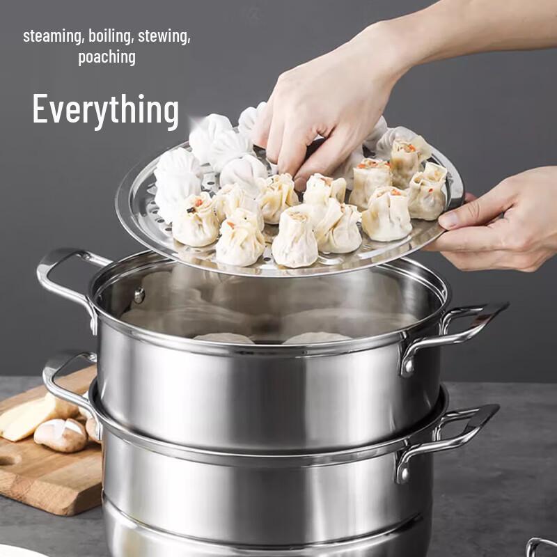 Baishide Freton 28CM Doppelschichtiger Dampfgarer