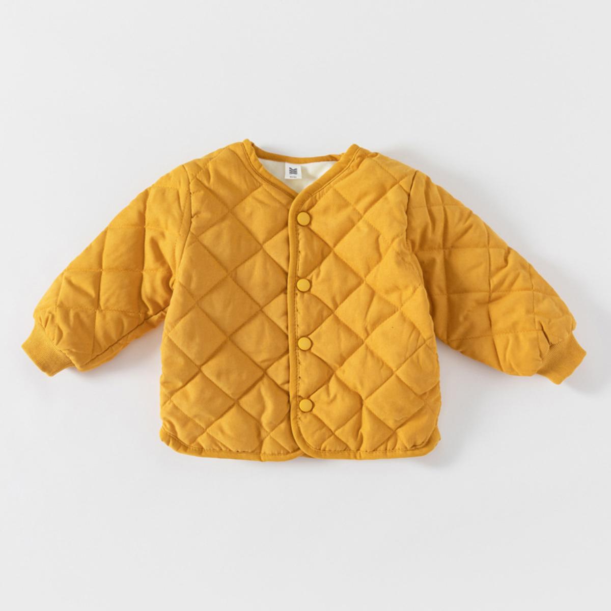 

Осінь-зима Дитяче бавовняне пальто для хлопчиків і дівчаток Кардиган на ґудзиках Дитячий одяг Повсякденний однотонний верхній одяг Топи для дітей 1, 2, 3, 4, 5 років 12M жовтий