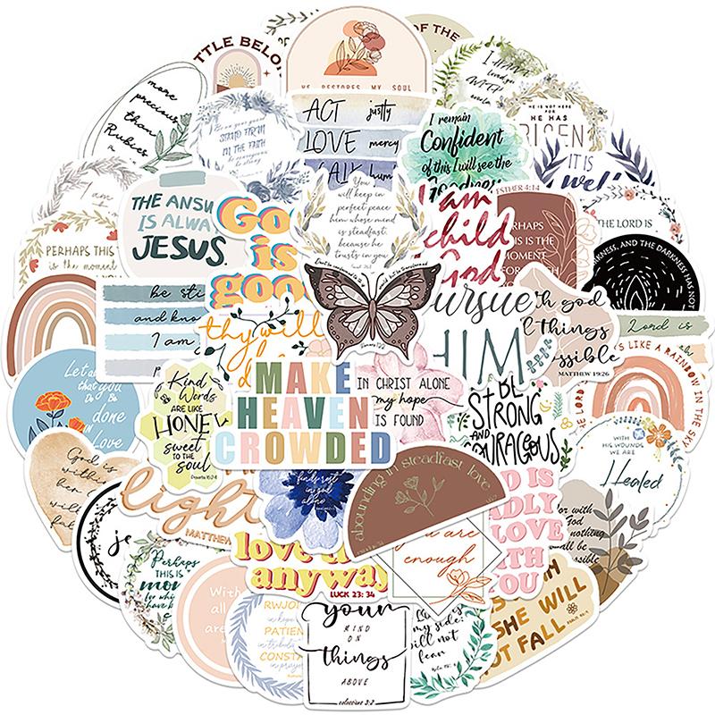 

50 шт. Фраза Иисуса христианская религия Библия наклейки скейтборд чемодан граффити багаж мотоцикл сделай сам Библия наклейка