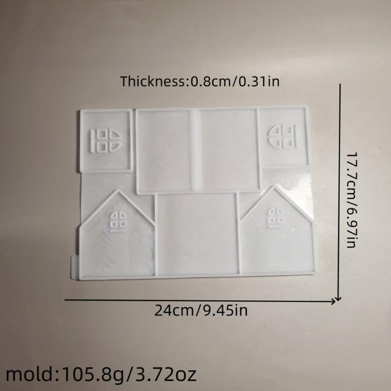 Flexibles Robustes Silikon Epoxidharz Gießformen Form Weihnachtshaus Form Geformte Formen Zubehör für Basteln und Heimdekoration