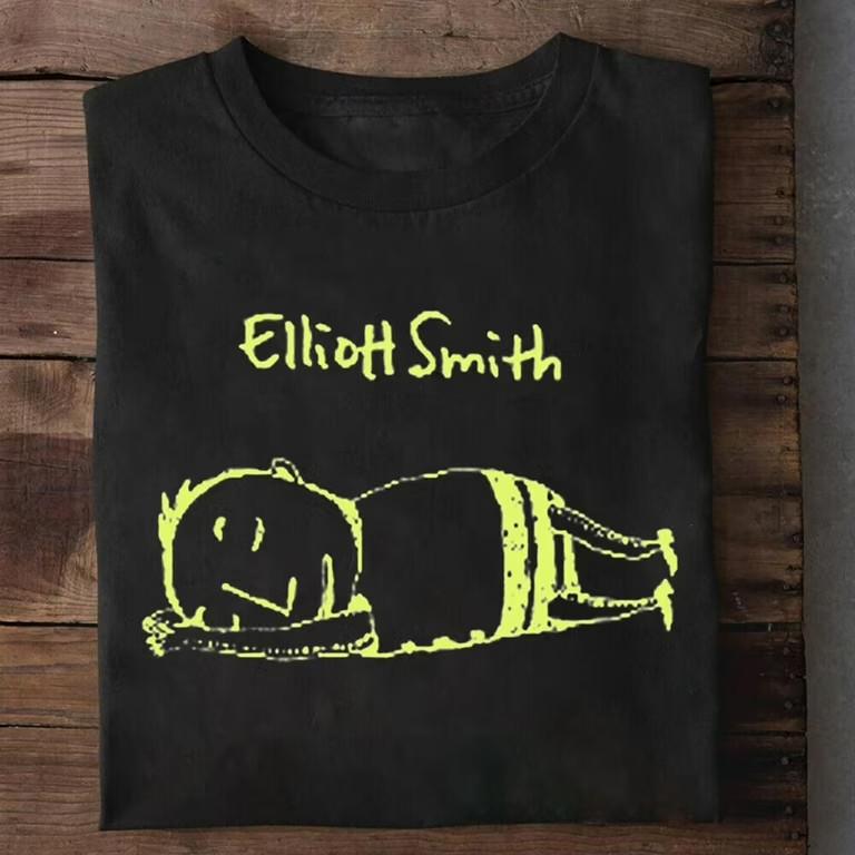 

Elliott Smith Singer Cute Unisex Black T Shirt Full Size S-5XL SE958 Unisex T-Shirt S