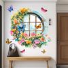 3D Fake Window Wall Sticker Self Adhesive Window Sill Flower Butterfly Decal for Living Room Bedroom Decoration Home Decor