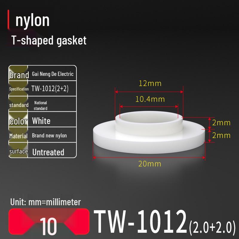 T-Shaped Nylon Gasket Ring Screw Shaft Sleeve with Concave-Convex Insulation Pad M2
