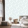 Wallpaper Flowers white and light gray, white background for living room and bedroom 50x1000