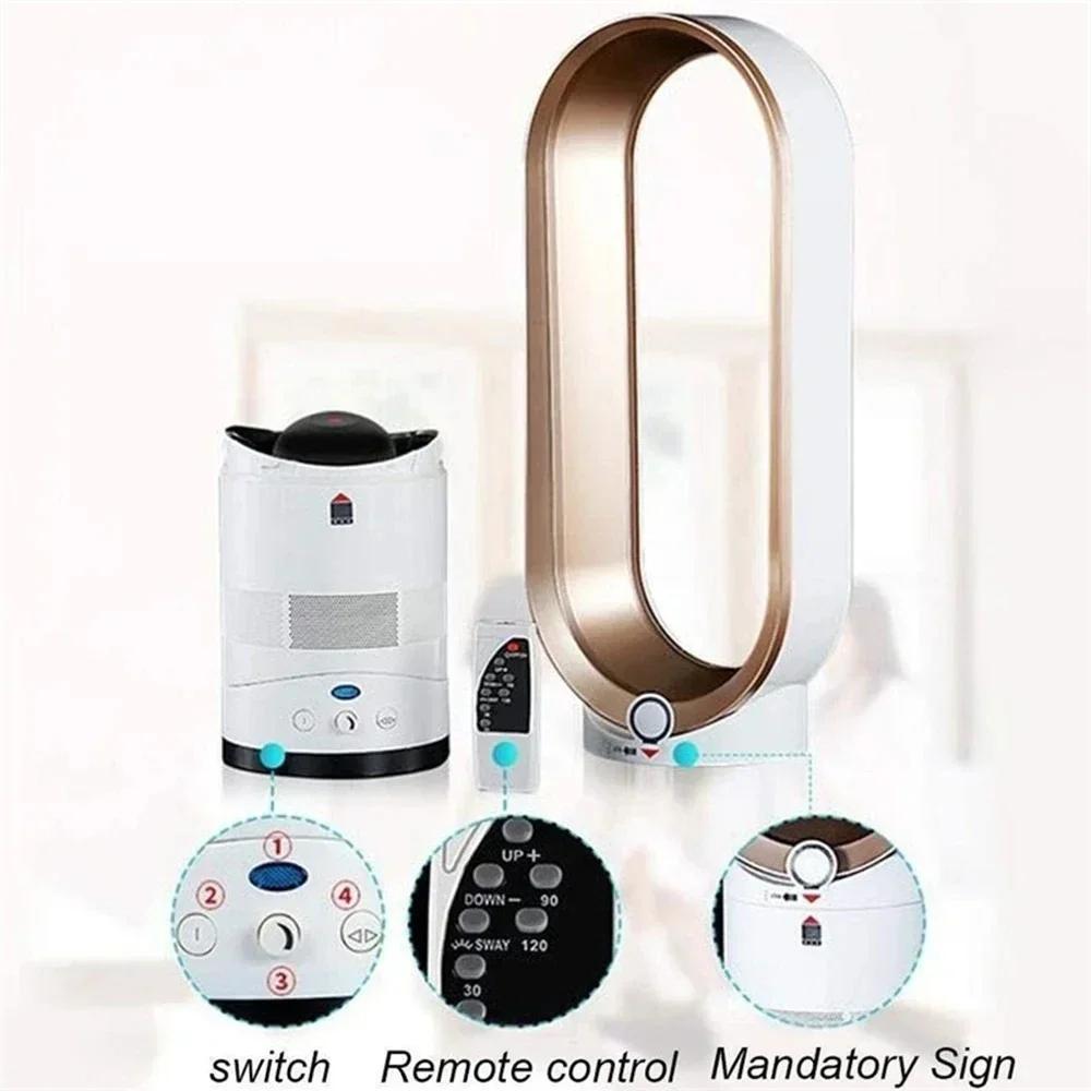 2025 New Bladeless Fan Electric Cooling Air Tower Fans With Remote Control Intelligent Low Noise 16 Inch Stand Floor
