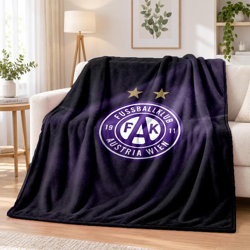Austria Wien FC Printed Flannel Blanket Warm Comfort Bed Throw For Indoor Home Decoration