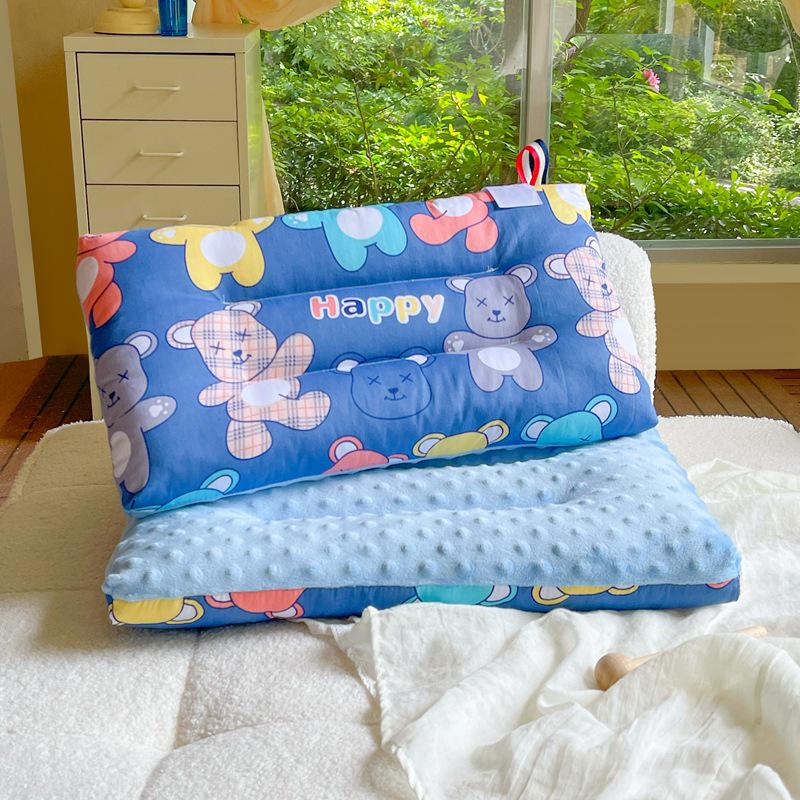 Kids Pure Cotton Soft Pillow for Infants & Students - Low, Thin, Short, Single. 30x50cm single pillowcase