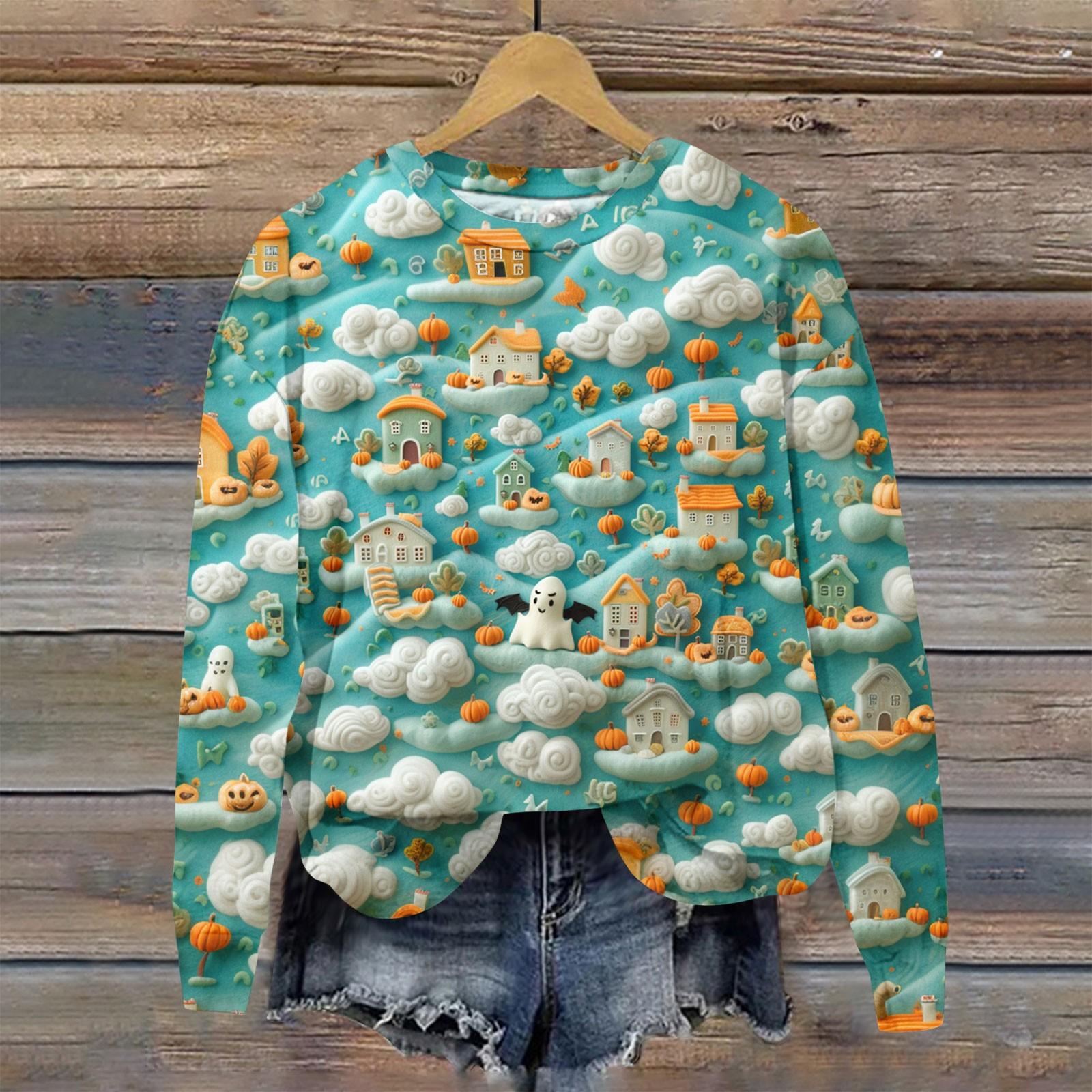 Женский осенне-зимний топ с круглым вырезом и длинными рукавами — фото 4