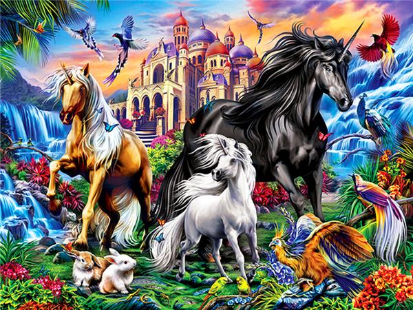 

5d Алмазная картина Новые поступления Лошадь Набор для рукоделия Мозаика Животные Натуральная река Вышивка Домашний декор Full Round 20x30CM