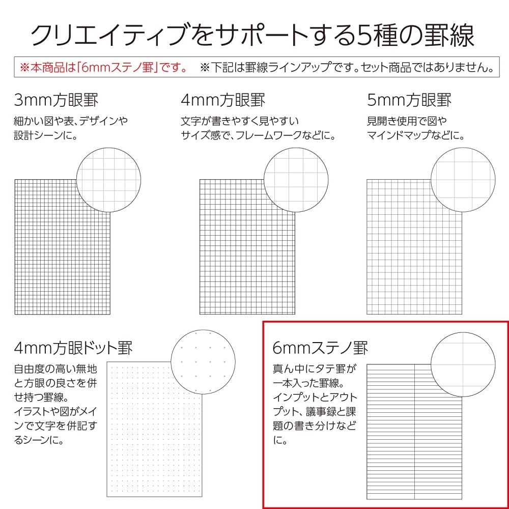 KOKUYO Note PERPANEP A5 Rough 6mm Steno Ruled PER-MZ106CBM