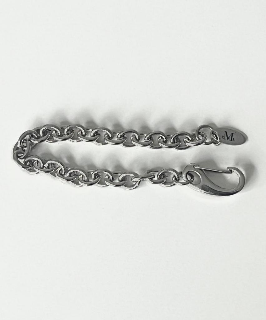 Mucent Hina Signature Clip Chain Surgical Steel Bracelet (Silver)