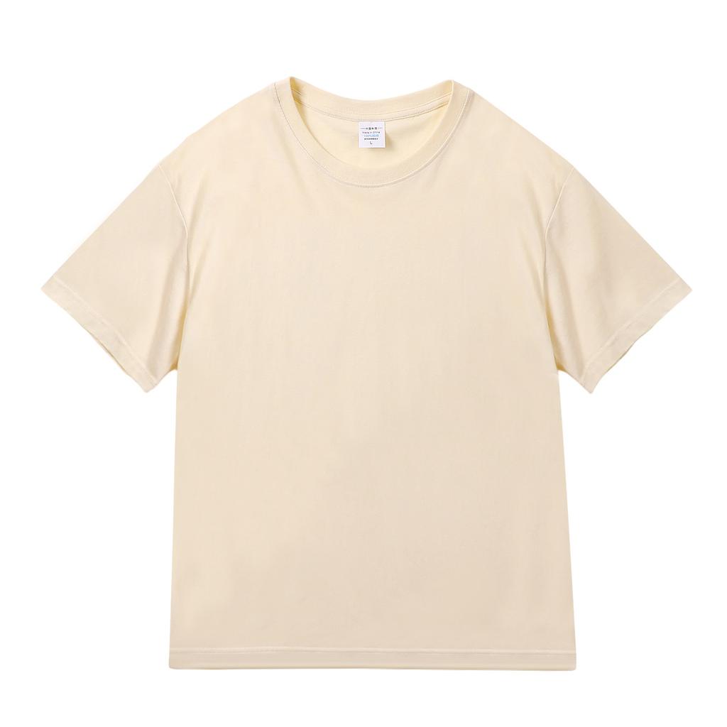Solid Color Short-Sleeved T-Shirt Men'S 200G Pure Cotton Loose And Versatile Time-Simple Bottoming Shirt Combed Cotton Crew Neck Shoulder Top