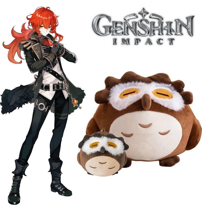 Gift For All Ages Genshin Impact Diluc Ragnvindr Owl Plush Toy Game Animal Doll