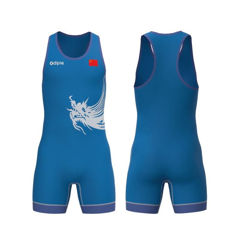 Canottiera da Lotta Libera con Stampa a Trasferimento Termico Uomo Donna Spandex Lycra Tuta Atletica a Compressione