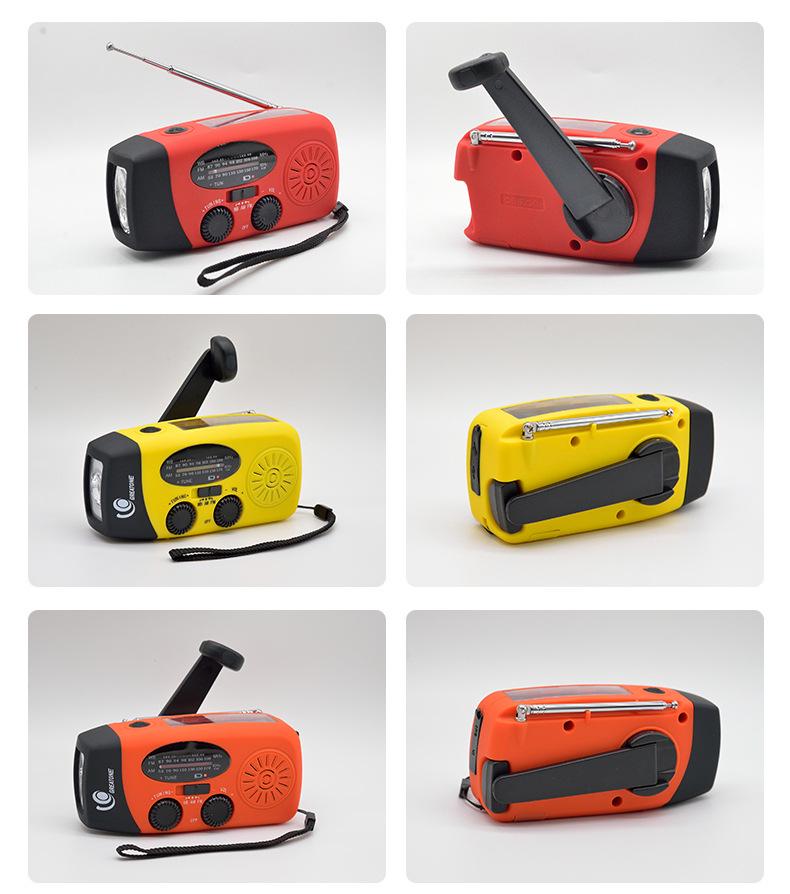 2000mAh Solar Hand Crank Emergency Radio with USB Charging and Disaster Prevention