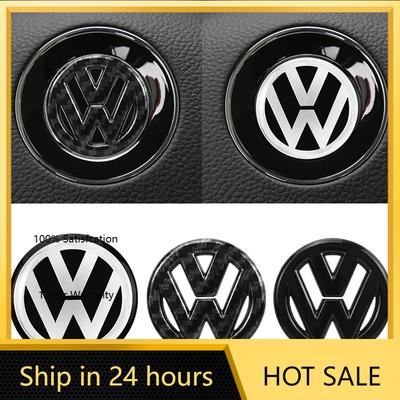 For VW VOLKSWAGEN New 40 45 50mm ABS Hollow Out Car Steering Wheel Center Emblem Sticker For Volkswagen Polo VW GTI Golf Jetta B