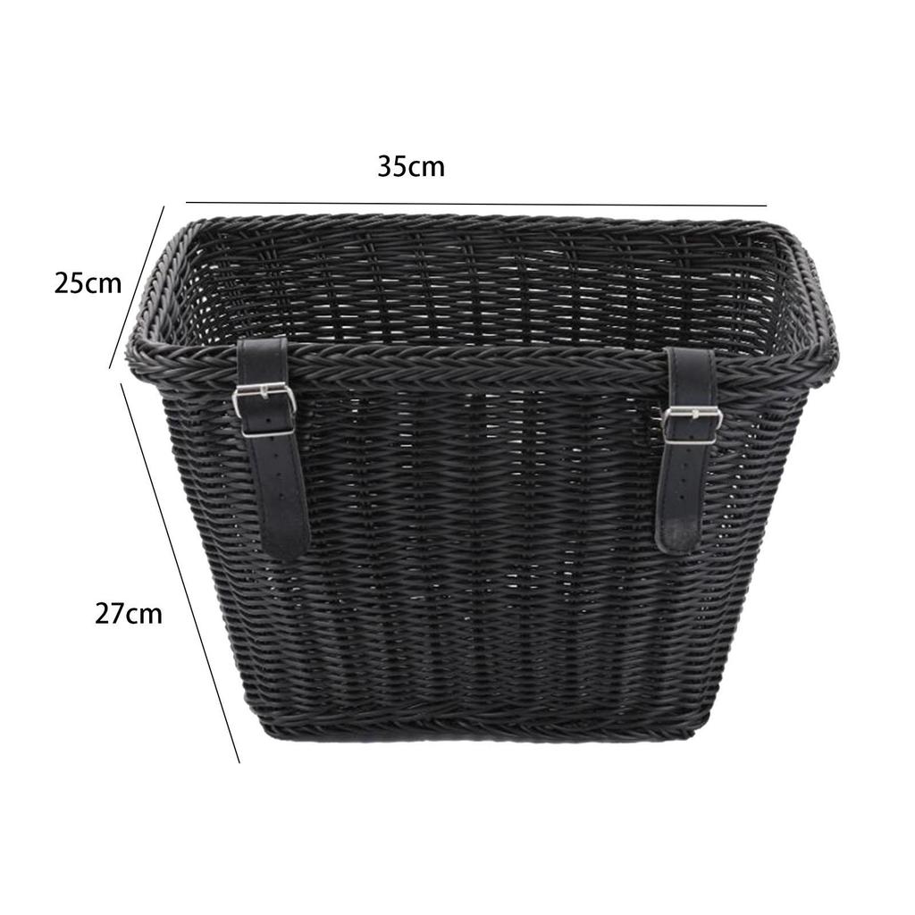 Bike Basket Tricycle Basket with Straps Portable Woven Basket Sundries Container Bicycle Front Handlebar Basket for Riding