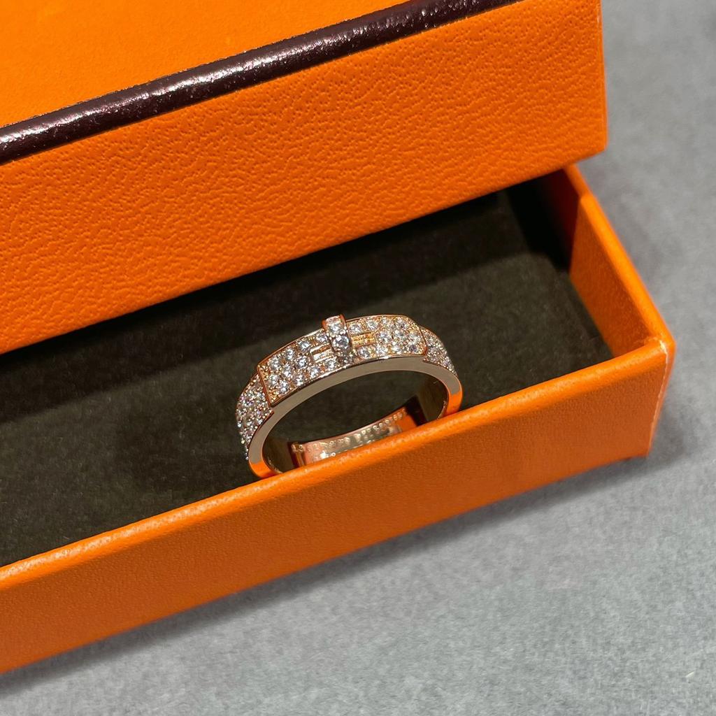 Voll Diamantring Plattiert 18k Roségold Schweinenase Zigeuner H Partnerring