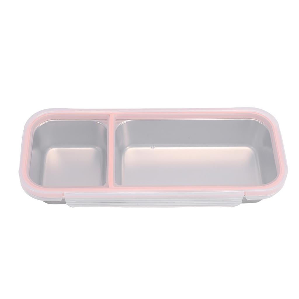 Portable Snack Container 304 Stainless Steel Sealed 2 Compartment Food Storage Container for Travel Camping Picnic