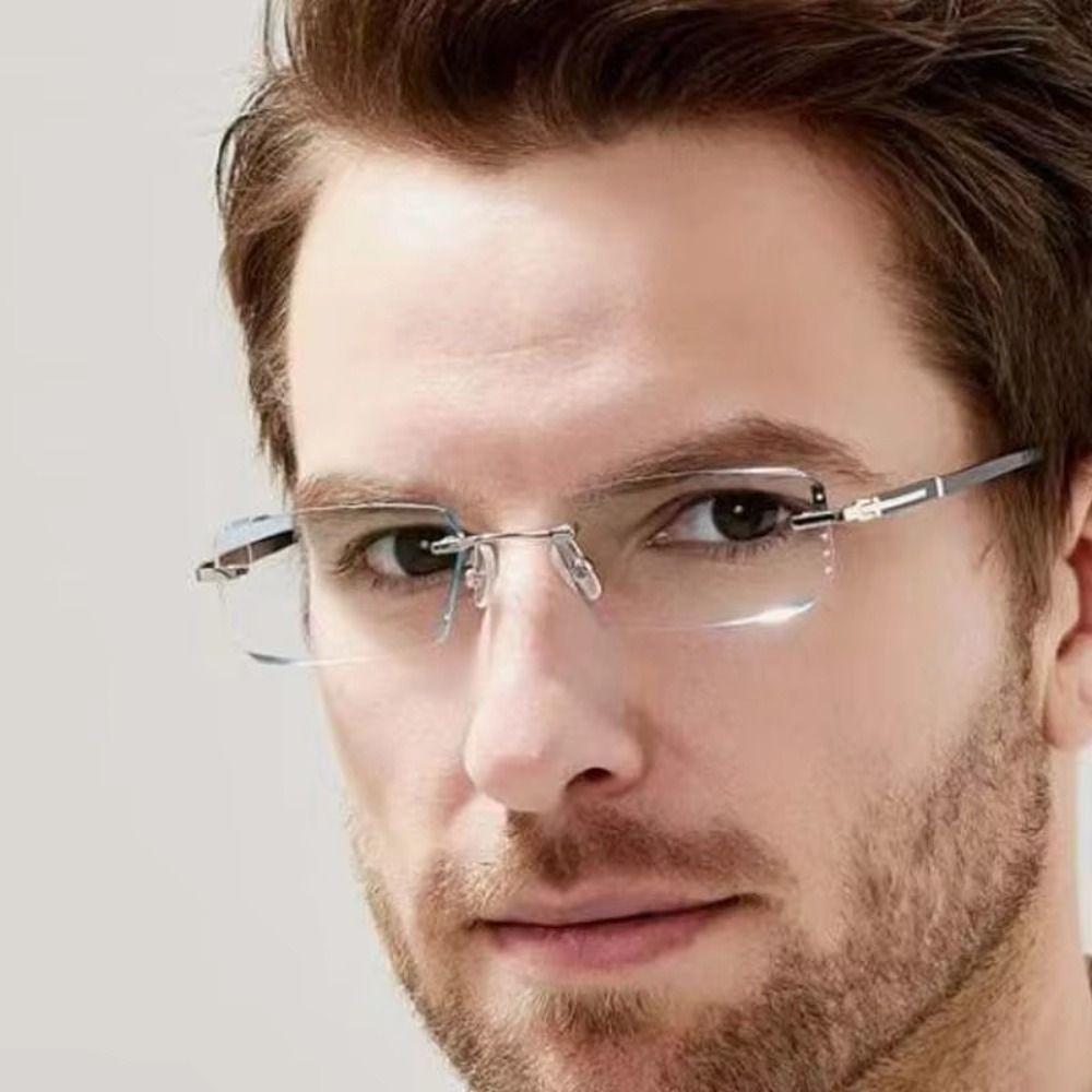 Rimless Design Color Changing Eyeglasses UV400 Protection UV400 Eyeglasses  Business Use