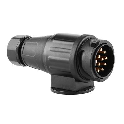 12V 13 Pin Electric Trailer Plug Plastic 13 Pole Wiring Connector Adapter Black