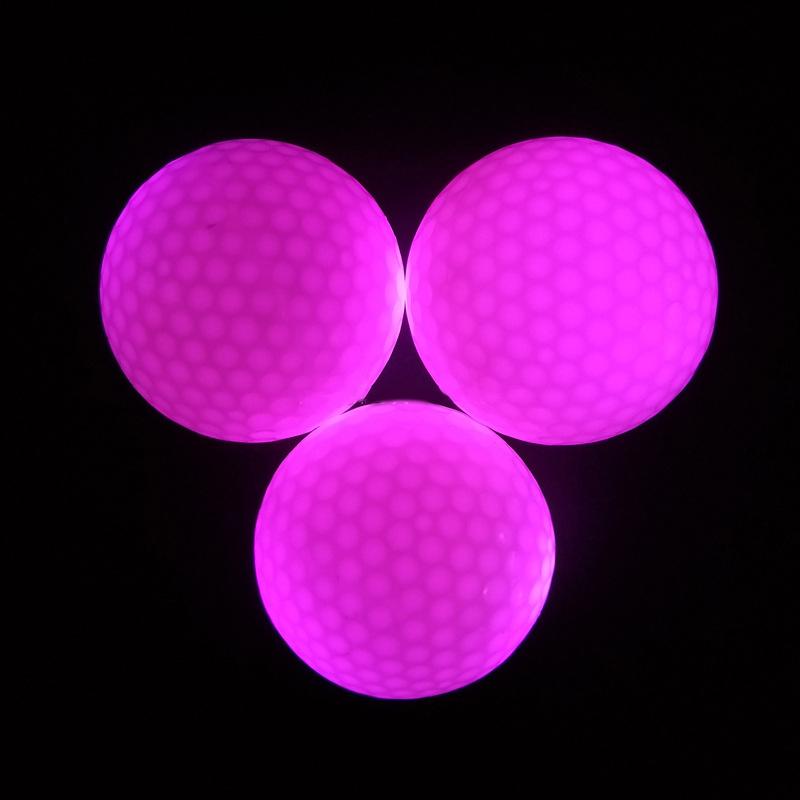 Light Up Glowing Led Golf Ball Luminous Glow In The Dark Practice Golf Balls