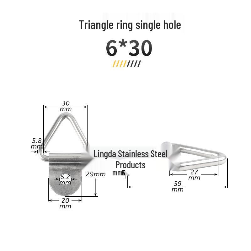 304 Stainless Steel Triangle, D-Ring, and Square Ring Buckle Hook for Truck Trailer Straps