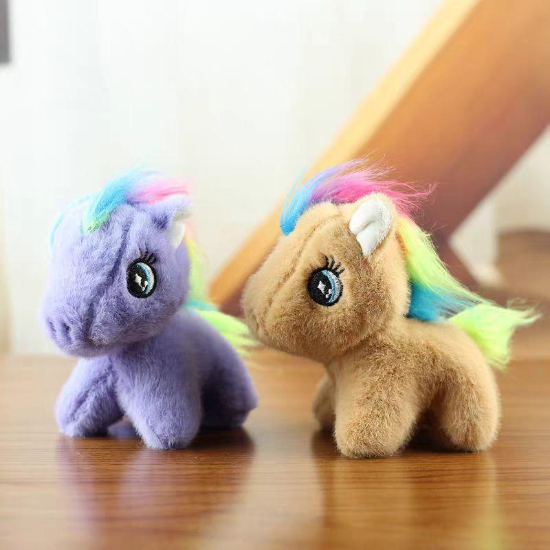 Cute Cute Colorful Pony Pendant Plush Toy Doll Carton Book Bag Pendant Keychain Rag Doll