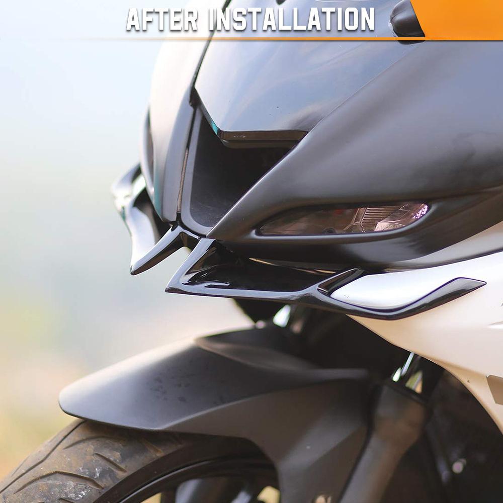 1x Motorcycle Front Wing Spoiler Carbon Fiber Look, Enhances Aerodynamics & Protects Underwing, V3 Parts Compatibility