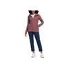 adidas Womens Solid Drawstring Collar Casual Long Sleeve Jacket Women Red-Brown HG6984
