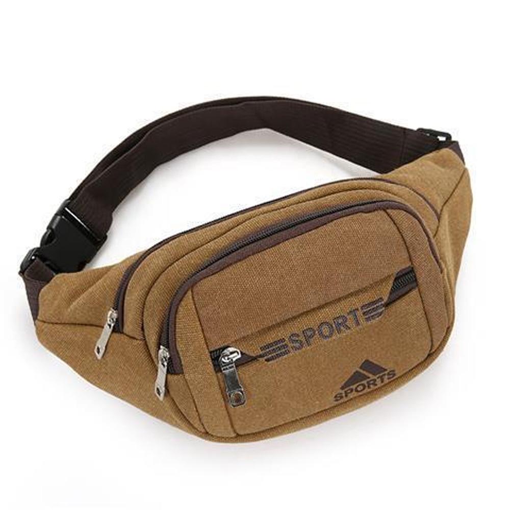 Canvas waist bag, men's chest bag, crossbody bag, outdoor sports, mountain climbing, cycling, sports function, student bag A-DH