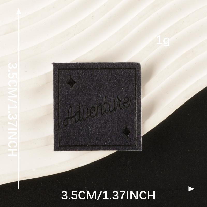 Duoku English Letter Leather & Cloth Label Patch for Clothing, Shoes, Hats, and Luggage