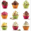24 PCS Silicone Cupcake Liners Reusable Baking Cups Easy Clean Pastry Molds 4 Shapes Round Stars Heart Flowers