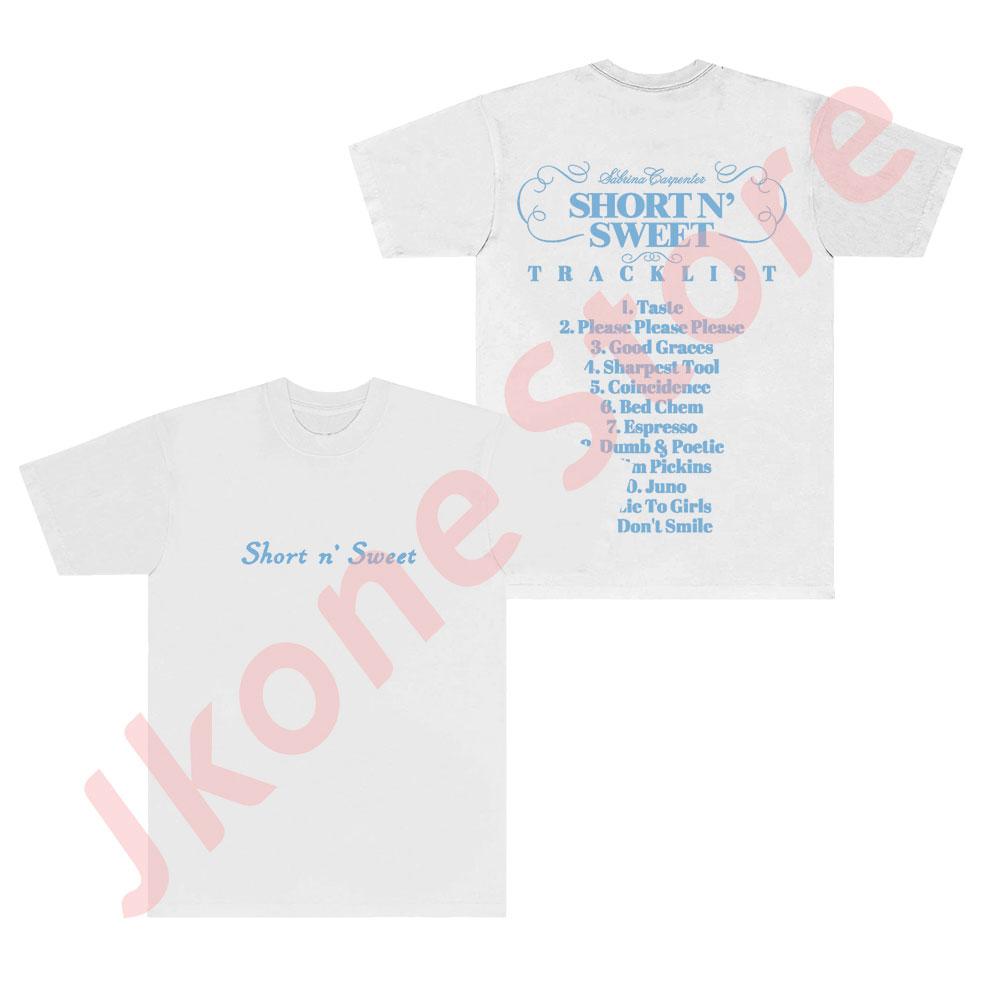 

Sabrina Carpenter Tracklist Tee Short n Sweet Tour Merch TShirts Summer Women Unisex Fashion Casual Short Sleeve S