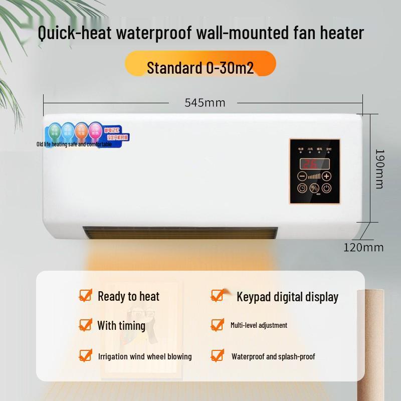 Modern Wall-Mounted Air Conditioner & Heater for Home - Energy-Saving Portable Fan & Hot Air Blower