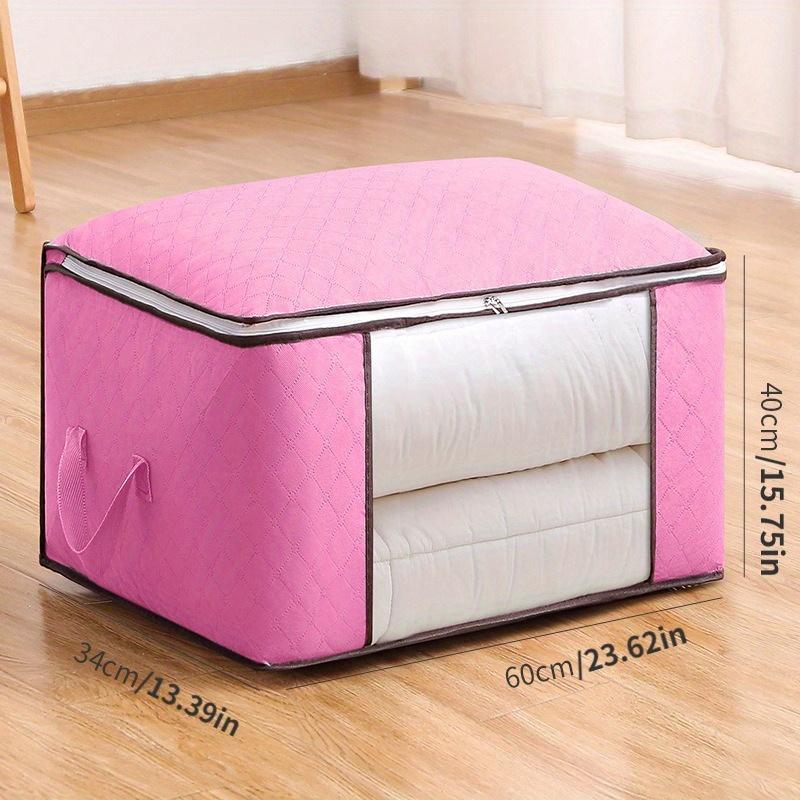 1pc Organize Your Home with This Large Capacity Clothes Storage Bag - Reinforced Handle, Thick Fabric, and Sturdy Zipper!