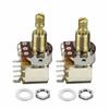 FLEOR 2 Pieces Guitar Bass Push-Push Potentiometer B500K Linear Tapered Copper Long Split Shaft Pot