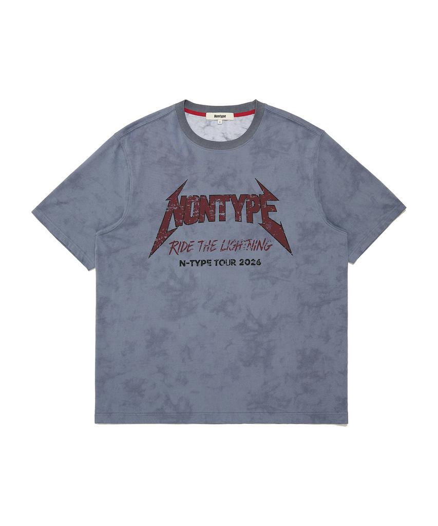 Nontai Pigment Dyed Vintage Band Graphic Tee (Blue)
