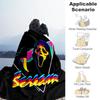 1pc Scream Mask Outdoor Blanket Lightweight Flannel, Soft & Warm, All Season Use for Sofa, Outdoor, Camping, Living Room, Office, Chair