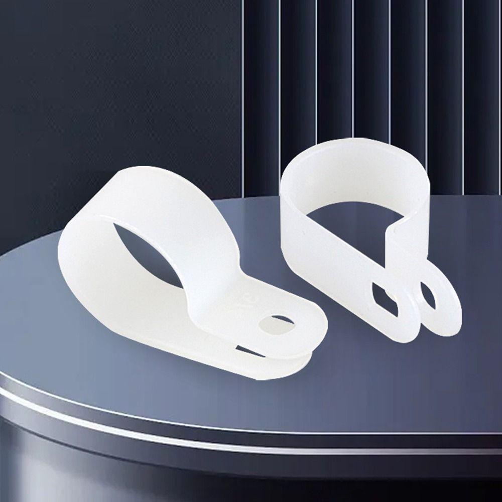 10PCS Plumbing Tightening Cable Clip Nylon Fastening Buckles Durable R-Type Hose Clamp  Cable