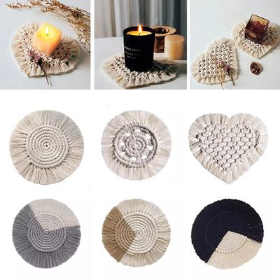 5 Stück Baumwollgeflecht Untersetzer Böhmischer Stil Handgefertigt Makramee Tassenkissen Tischsets Für Tisch Rutschfeste Tassenmatte Platzset