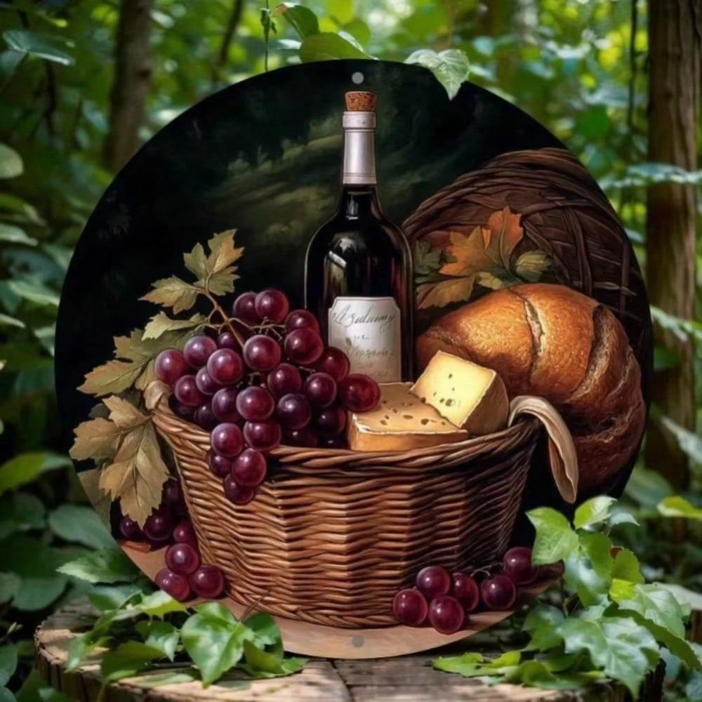 Vintage Wine Metal Wall Art for Home Bar Kitchen Office Holiday Gift