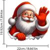 Santa Waving Hand Decal,3D Self-Adhesive Vinyl Sticker for Christmas, Polyvinyl Chloride Car & Window Cling, Suitable for Glass, Metal, Ceramic