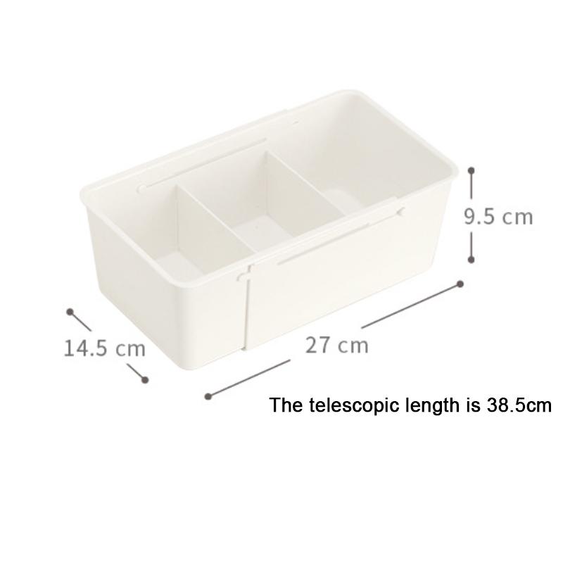 Telescopic Drawer Organizer Kitchen Cabinets Tableware Classified Storage Box with Partitions Multifunctional Storage Basket