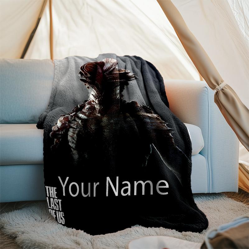 Custom Name The Last of Us Theme Printed Blanket - Perfect for Couch, Bed, Travel & Outdoor Use | Machine Washable, Cozy & Durable.