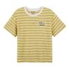 Xiaoyinman Girls' Striped Embroidered Short-Sleeve T-Shirt