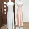 Niche dress 2026 early spring new French court satin rhinestone extravagant long dress sleeveless dress