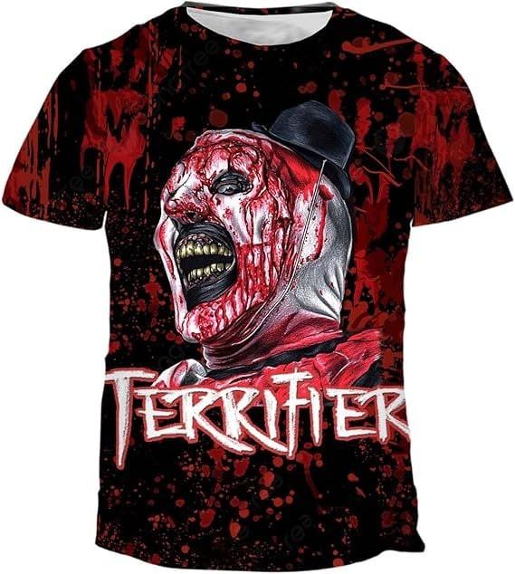 HOT! Terifier Horror Movie Graphic T-Shir Scary Character Unisex Halloween Gift XXXL